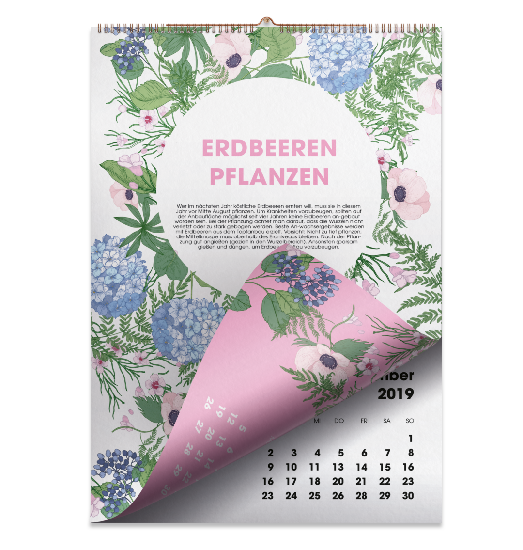 Wandkalender im floralem Design